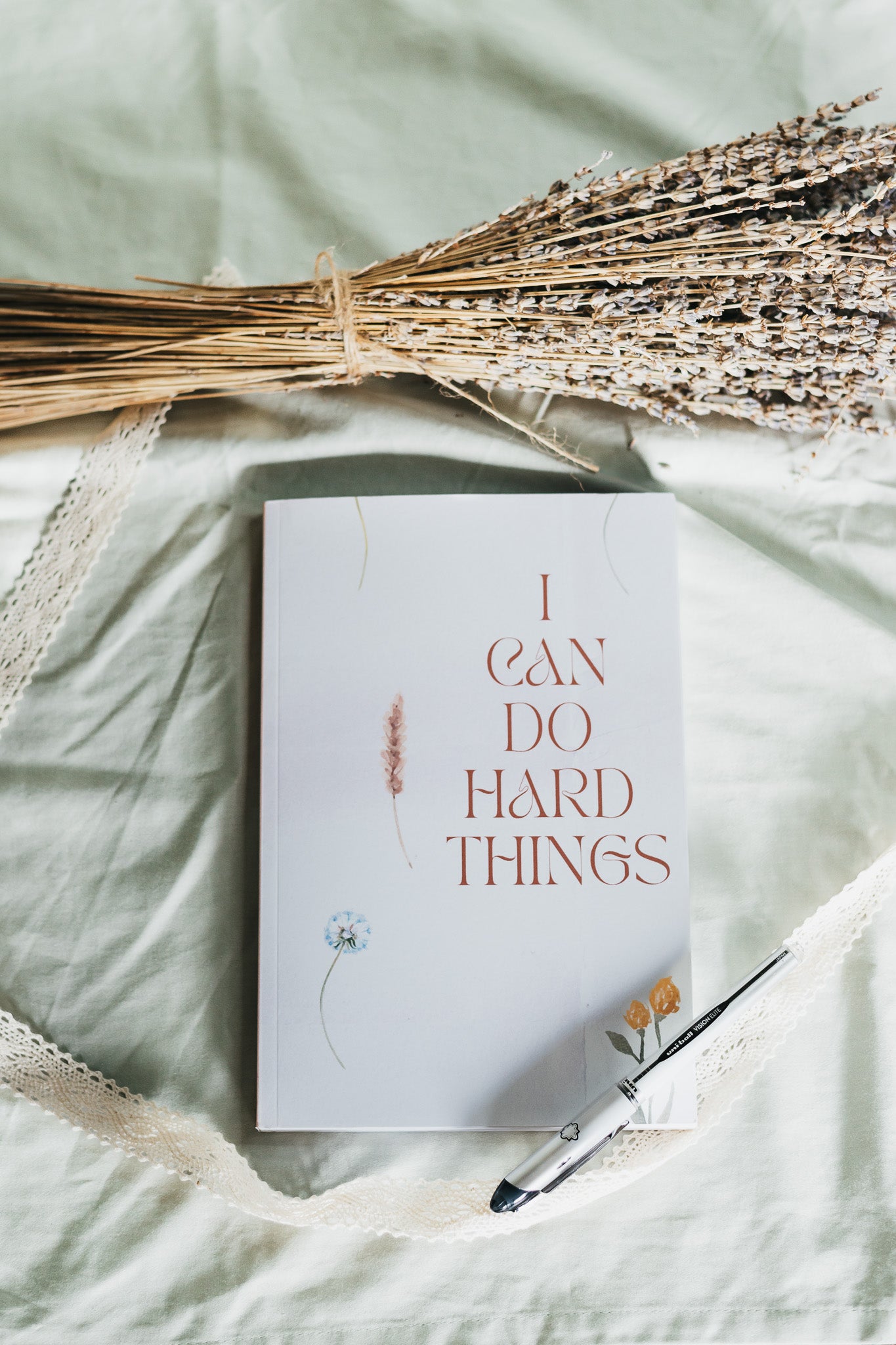 Floral Notebook/Journal/Sketch Book - I Can Do Hard Things - 6 x 9 blank notebook